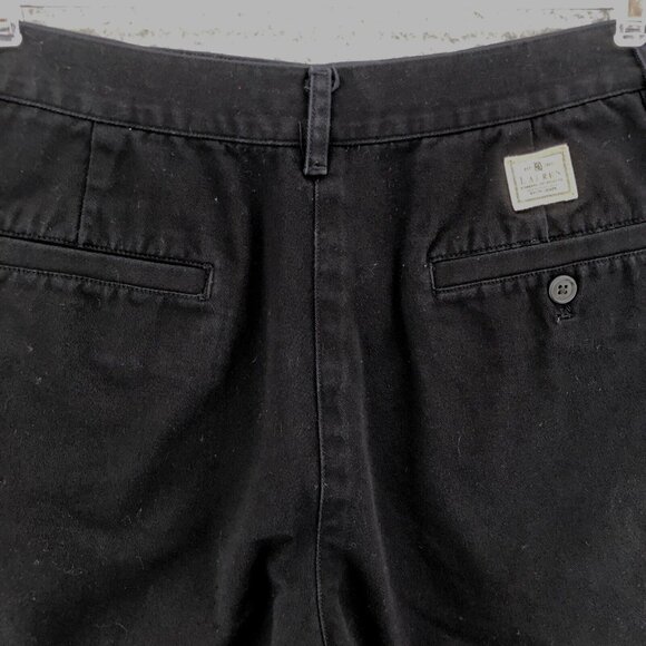 Lauren Ralph Lauren Shorts Womens 6 Black Twill Chino Wide Leg High Rise Casual - Picture 4 of 12